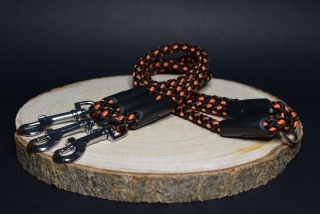 Palkar vodítko roztrojka pre psov 40 cm x 8 mm čierno-oranžová