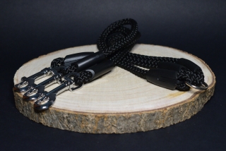 Palkar vodítko roztrojka pre psov 40 cm x 8 mm čierna