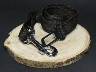 Palkar bezpečnostný pás do auta pre veľké psy 65 cm x 25 mm hnedá s páskami