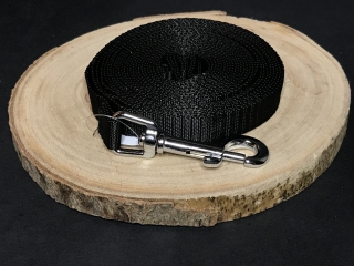 Palkar vodítko stopovacie z popruhu pre psov 5 m x 16 mm čierna