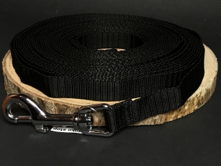Palkar vodítko stopovacie z popruhu pre psov 10 m x 16 mm čierna