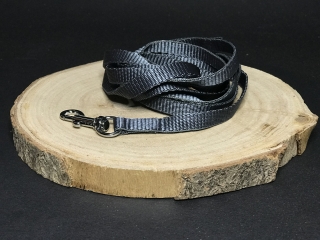 Palkar vodítko z popruhu pre psov 150 cm x 10 mm sivá