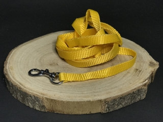Palkar vodítko z popruhu pre psov 150 cm x 10 mm žltá