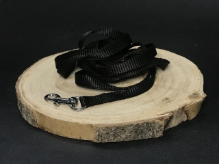 Palkar vodítko z popruhu pre psov 150 cm x 10 mm čierna