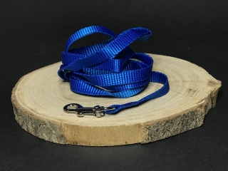 Palkar vodítko z popruhu pre psov 150 cm x 10 mm modrá