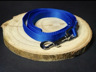 Palkar vodítko z popruhu pre psov 150 cm x 16 mm modrá