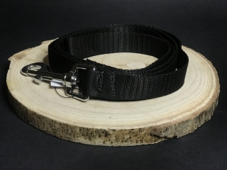 Palkar vodítko z popruhu pre psov 150 cm x 20 mm čierna