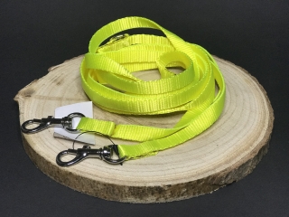 Palkar vodítko prepínacie z popruhu pre psov 250 cm x 10 mm fosforovo-žltá