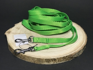 Palkar vodítko prepínacie z popruhu pre psov 250 cm x 10 mm fosforová-tmavo zelená