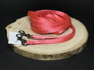 Palkar vodítko prepínacie z popruhu pre psov 250 cm x 10 mm ružová