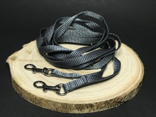 Palkar vodítko prepínacie z popruhu pre psov 250 cm x 10 mm sivá