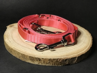 Palkar vodítko prepínacie z popruhu pre psov 250 cm x 16 mm ružová