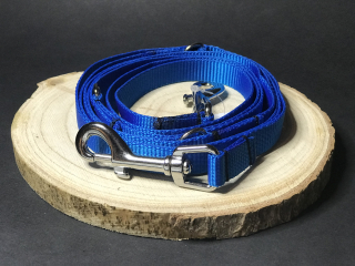 Palkar vodítko prepínacie z popruhu pre psov 250 cm x 16 mm modrá
