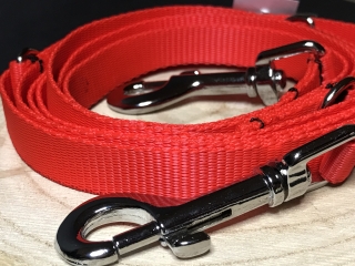 Palkar vodítko prepínacie z popruhu pre psov 250 cm x 16 mm červená