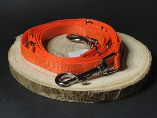 Palkar vodítko prepínacie z popruhu pre psov 250 cm x 16 mm oranžová