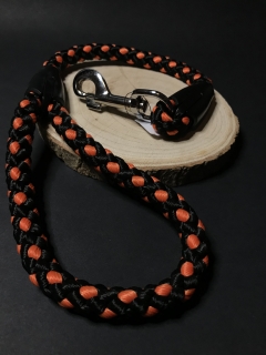 Palkar vodítko ucho pre psov 55 cm x 14 mm čierno-oranžová