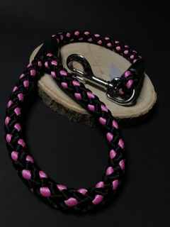 Palkar vodítko ucho pre psov 55 cm x 14 mm čierno-ružová